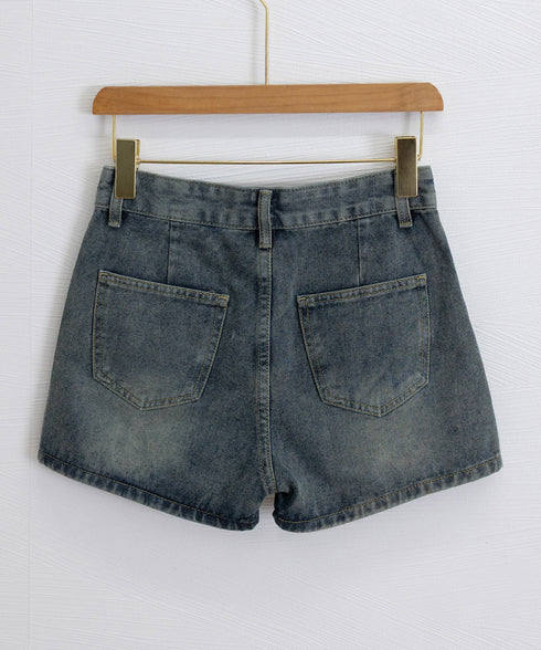 デニムスカパン キュロットスカート韓国風 ミニスカパン デニムスカート ハイウエストデニムショートパンツ ストリート系チラ見せ防止タイトスカート 美脚美尻ボトムス 84GZYM-005